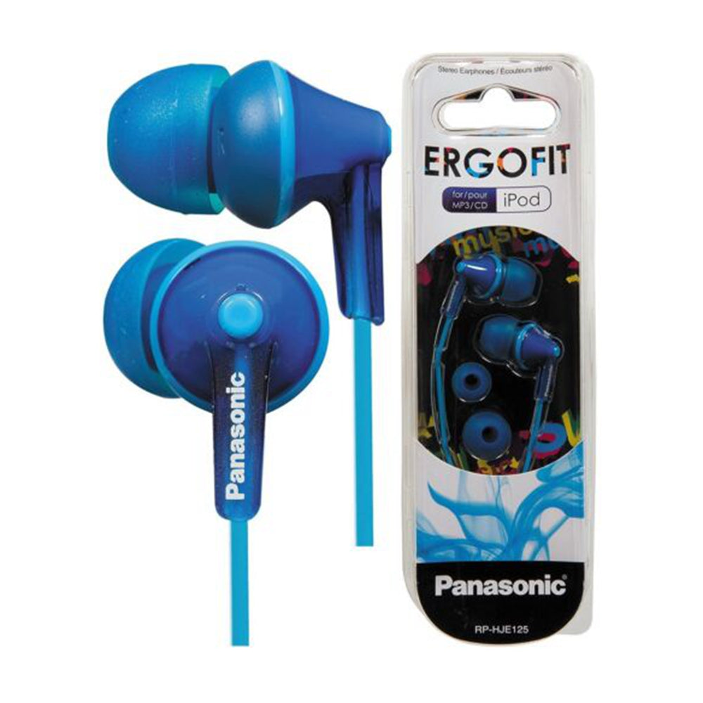 Panasonic RP-HJE125E Auriculares Botón con Cable, In-Ear, Sonido Estéreo para Móvil, MP3/MP4 , Diseño de Ajuste Cómodo, Imán Neodimio 9 mm,