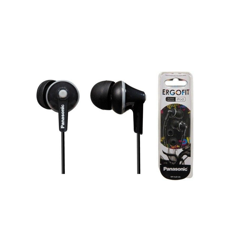 Panasonic RP-HJE125E Auriculares Botón con Cable, In-Ear, Sonido Estéreo para Móvil, MP3/MP4 , Diseño de Ajuste Cómodo, Imán Neodimio 9 mm,