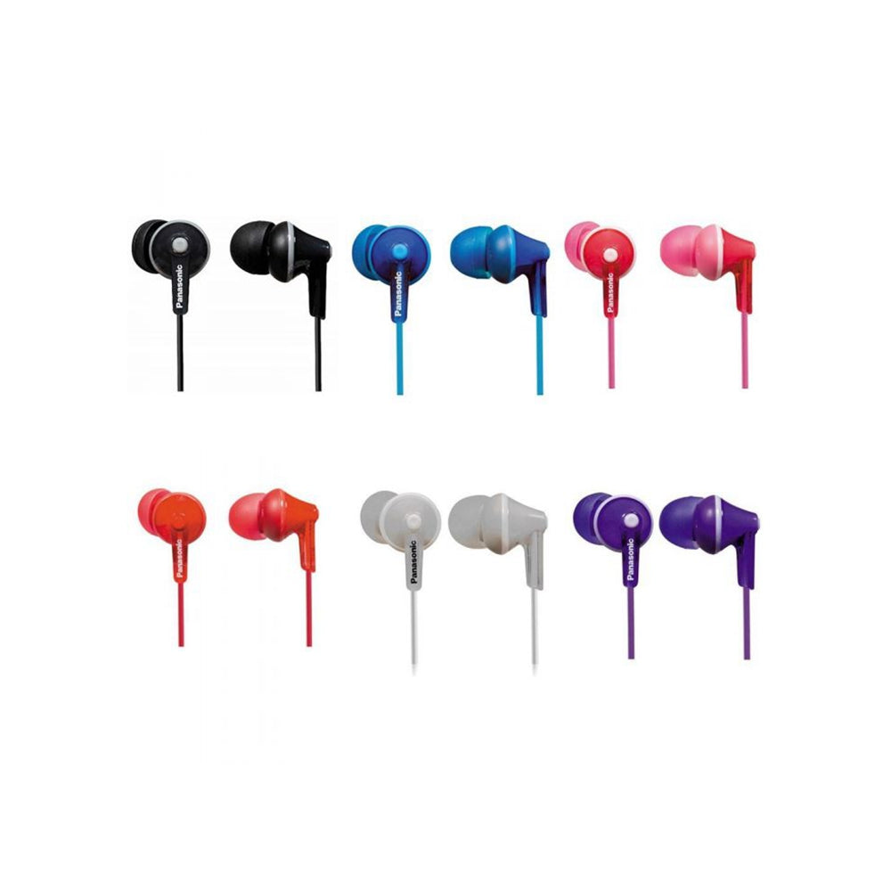 Panasonic RP-HJE125E Auriculares Botón con Cable, In-Ear, Sonido Estéreo para Móvil, MP3/MP4 , Diseño de Ajuste Cómodo, Imán Neodimio 9 mm,