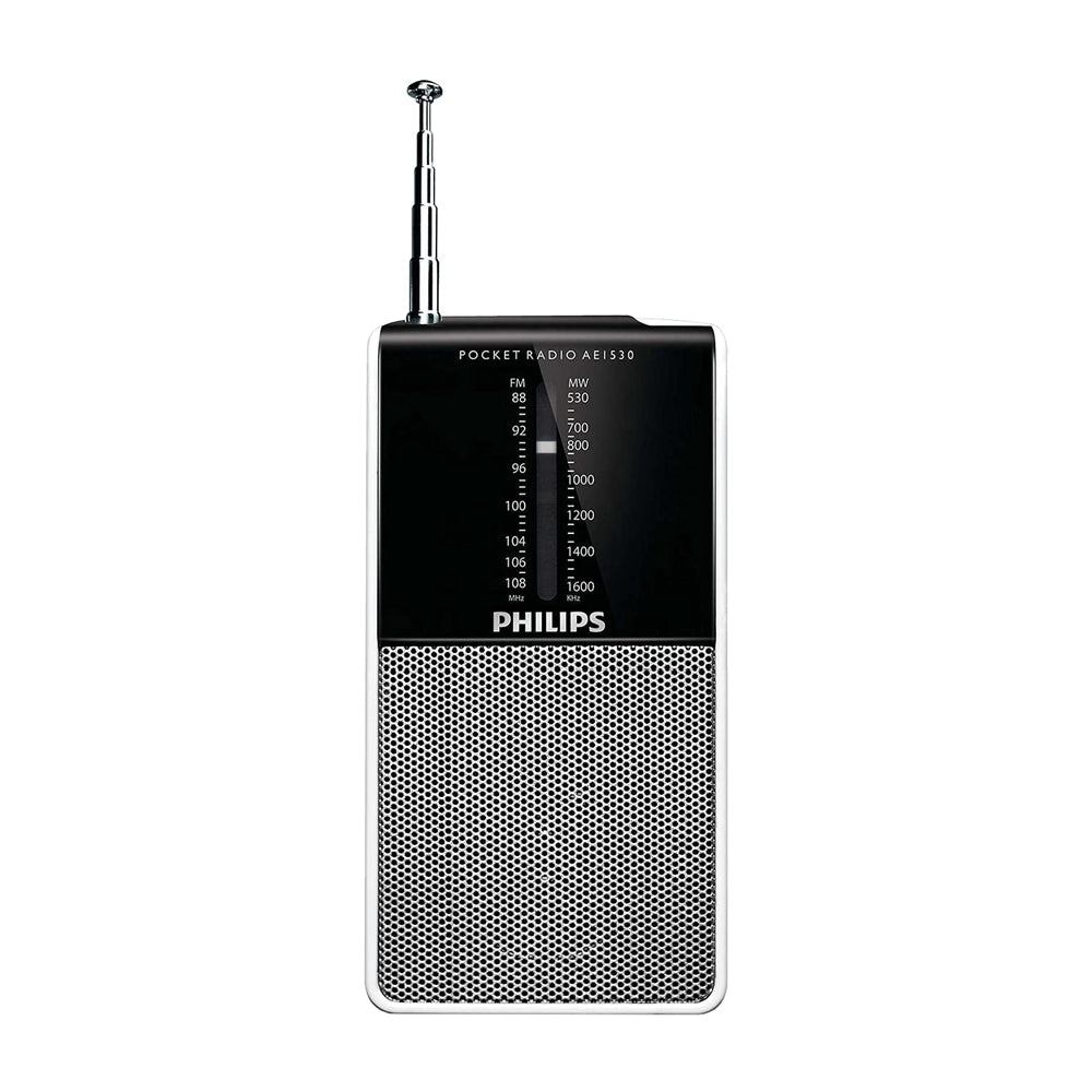 Philips AE1530/00 Radio portátil tamaño bolsillo (negro con plateado)