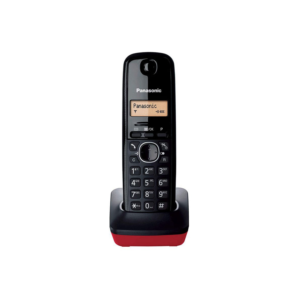 Panasonic KX-TG1611SPH - Teléfono Fijo Inalámbrico DECT, LCD, Identificador de Llamadas, Agenda de 50 Números, Tecla de Navegación, Alarma, Reloj