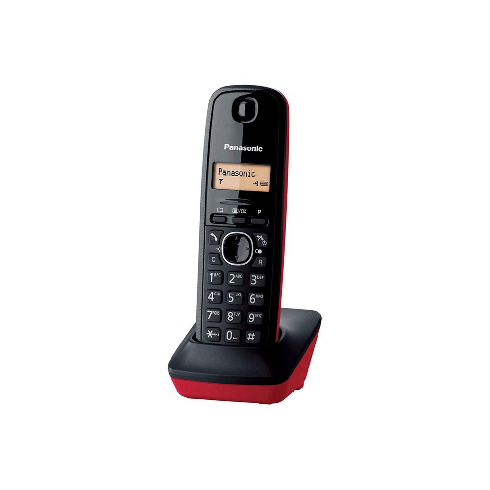 Panasonic KX-TG1611SPH - Teléfono Fijo Inalámbrico DECT, LCD, Identificador de Llamadas, Agenda de 50 Números, Tecla de Navegación, Alarma, Reloj