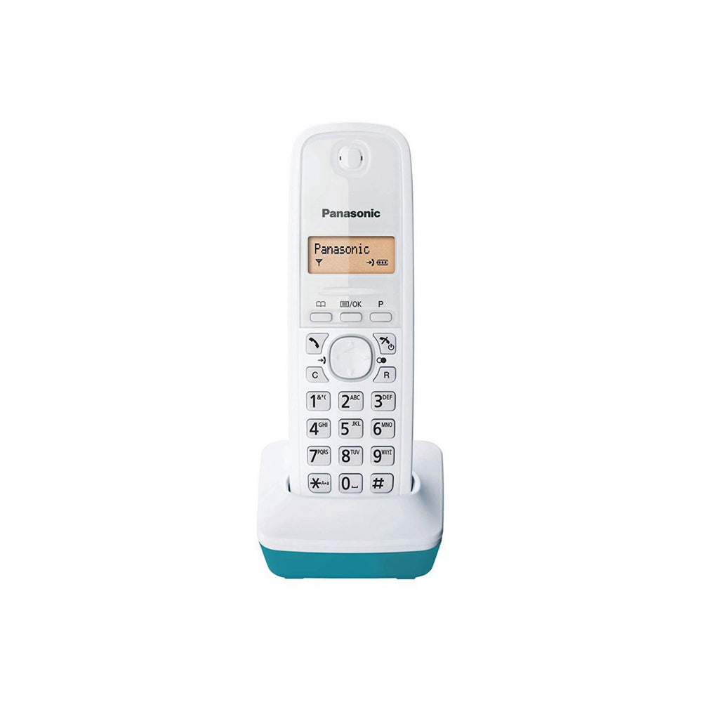 Panasonic KX-TG1611SPH - Teléfono Fijo Inalámbrico DECT, LCD, Identificador de Llamadas, Agenda de 50 Números, Tecla de Navegación, Alarma, Reloj