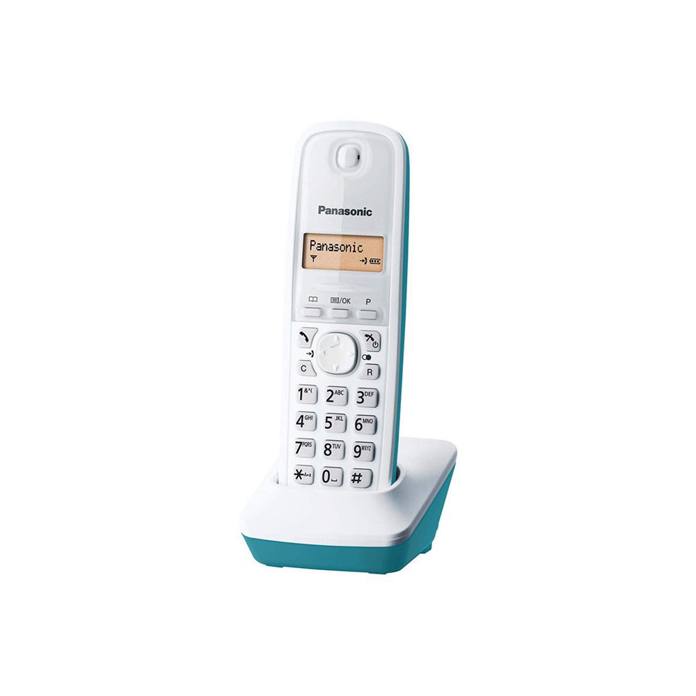 Panasonic KX-TG1611SPH - Teléfono Fijo Inalámbrico DECT, LCD, Identificador de Llamadas, Agenda de 50 Números, Tecla de Navegación, Alarma, Reloj