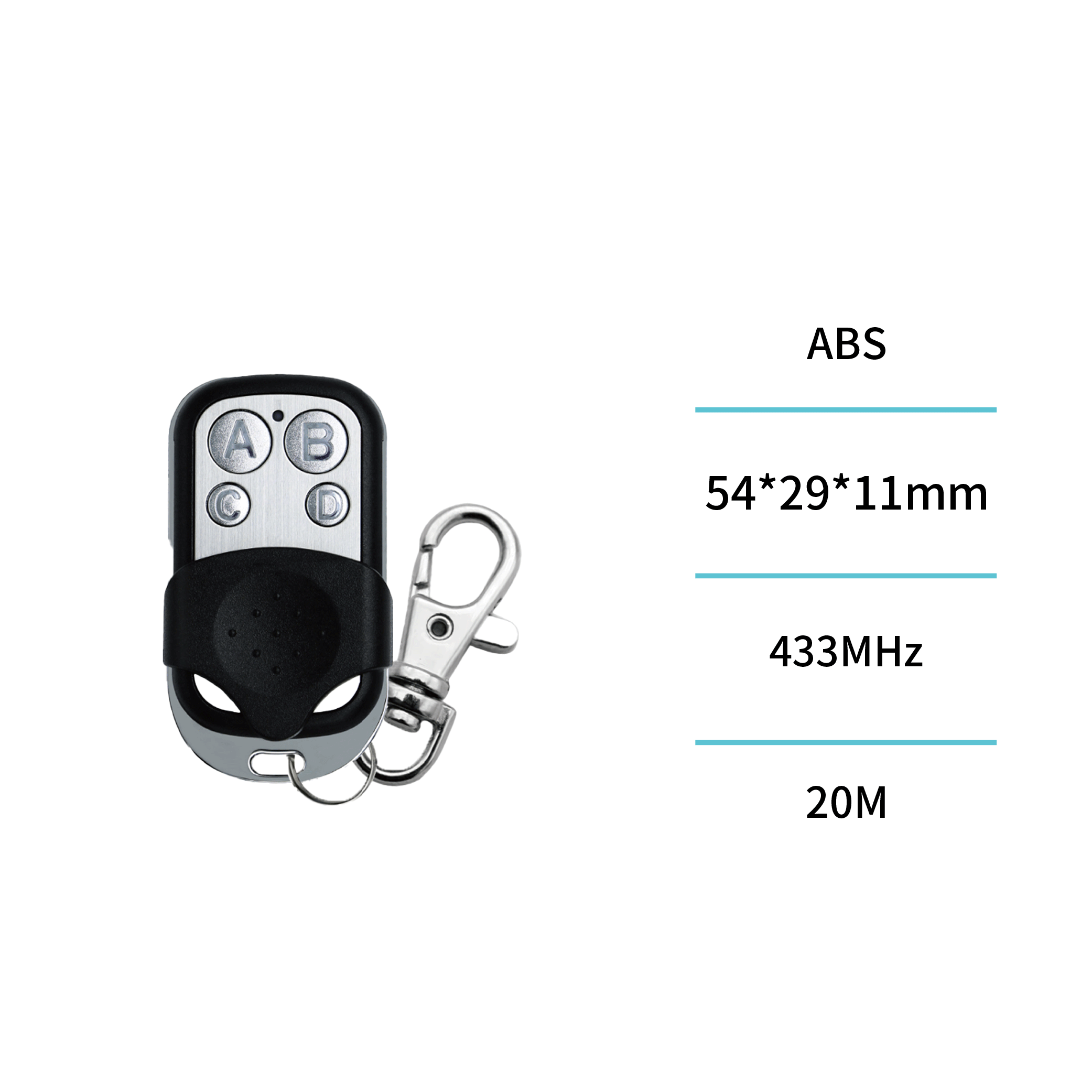 Unico RT0375 433 Frequency Universal Garage Remote Control Black+Silver