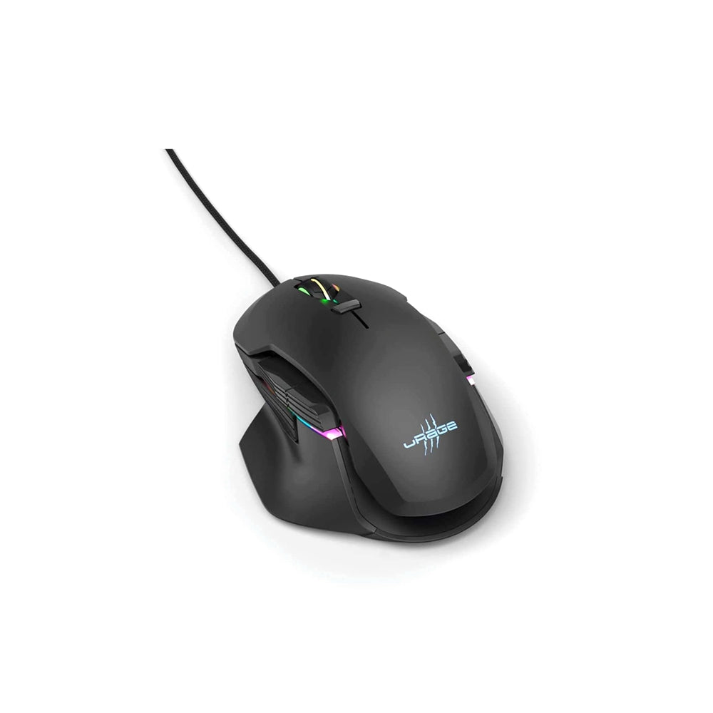 Urage Reaper 900 Morph - Ratón para Gaming (1000 Hz, USB, con Cable, 1,7 m, 16.000 PPP), Color Negro, Amarillo, Rosa y Turquesa