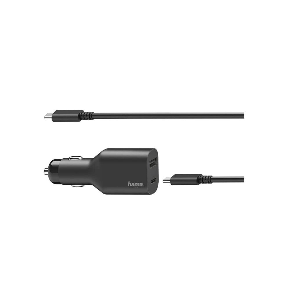 Hama | Cargador para Coche USB C (Fuente de alimentación Universal USB C para Coche, Fuente de alimentación para portátil Power Delivery, 5 – 20 V/70 W) Negro