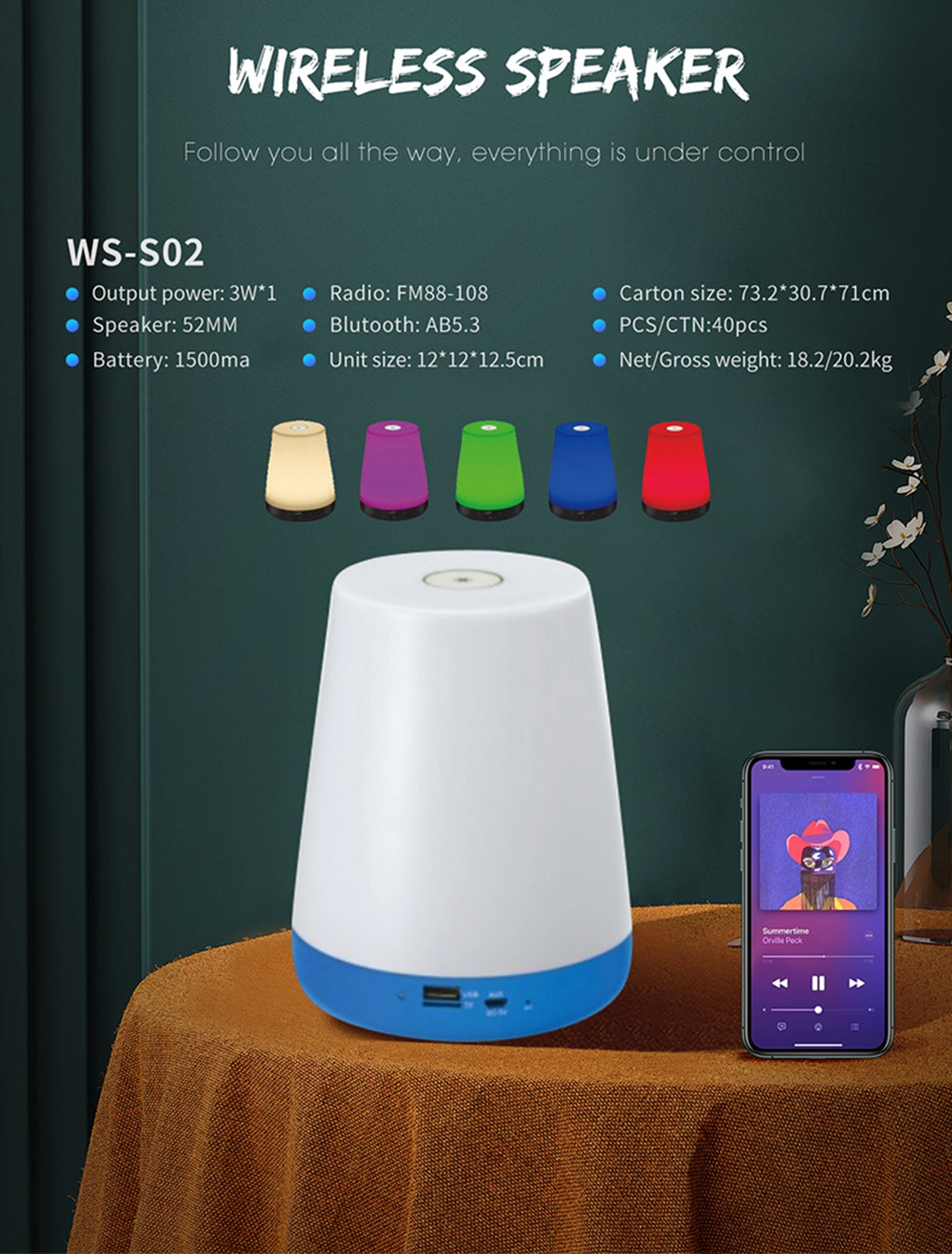 DOKI WS-S02 Mini bluetooth speaker