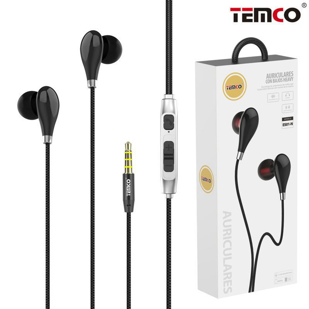 TEMCO ES01 Auriculares Intrauditivos con Mic