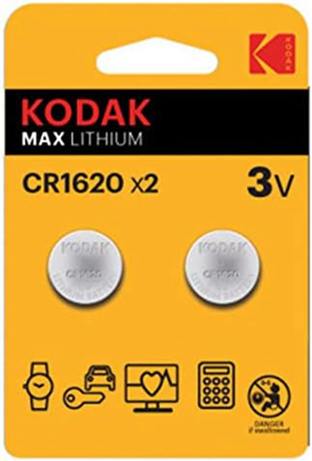 Kodak Pila de Botón MAX Litio CR1620 3V x 2 uds