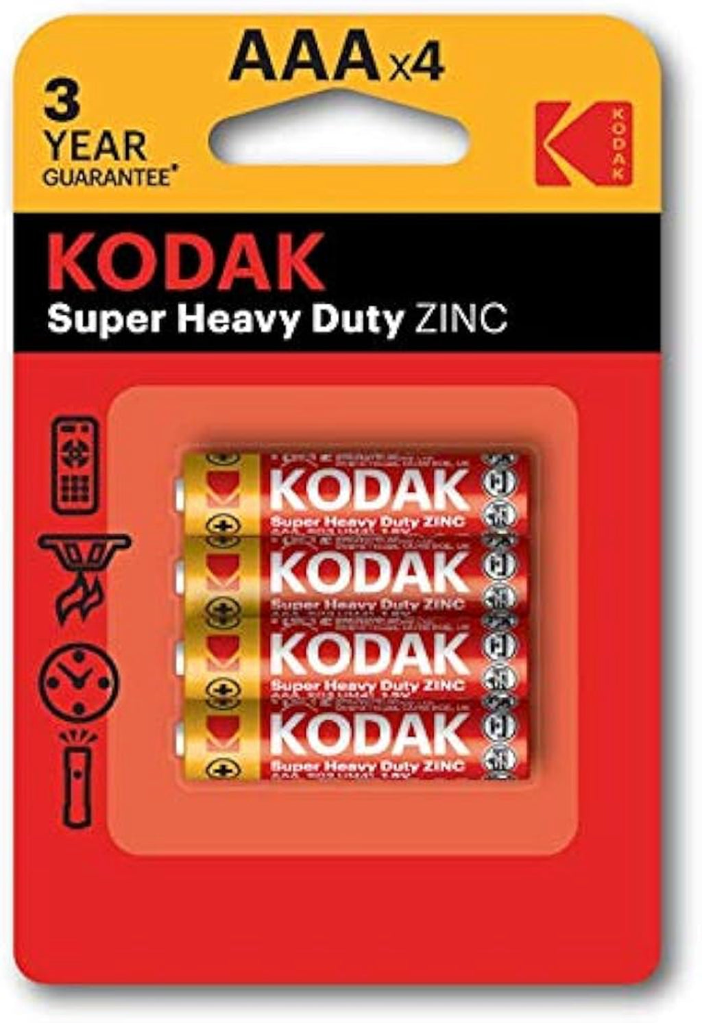 Kodak Extra Heavy Duty Zinc batería, AAA , 1,5V, pack de 4