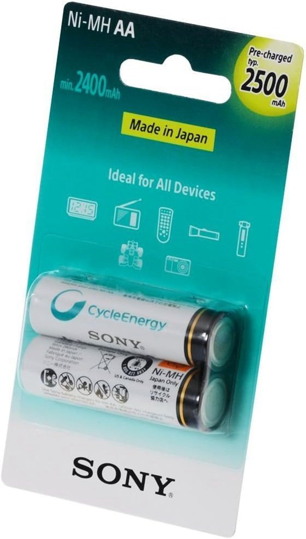 Sony Ni-MH, AA, Pre-charged typ 2500mAh 1.2V - Batería/Pila recargable