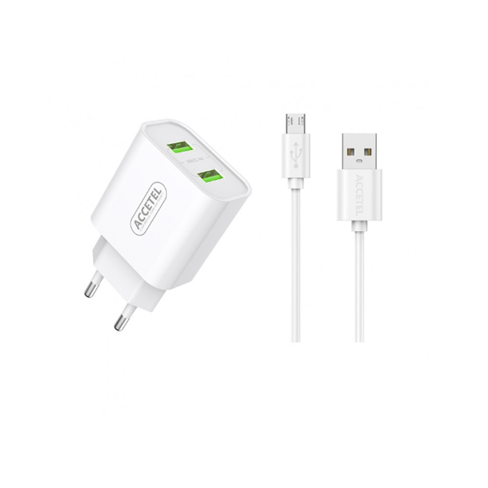 AC325 Cargador De Pared Con Puertos Dual USB - Cable Micro USB