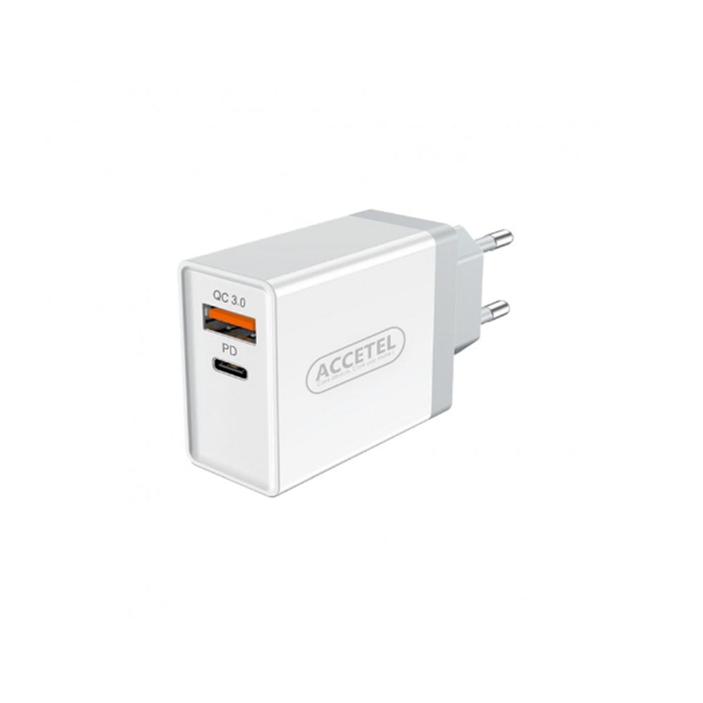 AC610W Adaptador Red Carga Rápida 1USB/Type-C PD+QC 3.0 24W