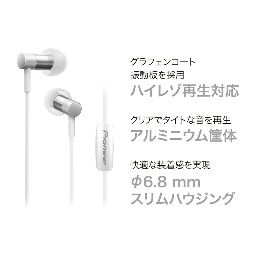 Pioneer  SE-CH3T-S 1500594 Hi-Res In-Ear Auriculares Plata