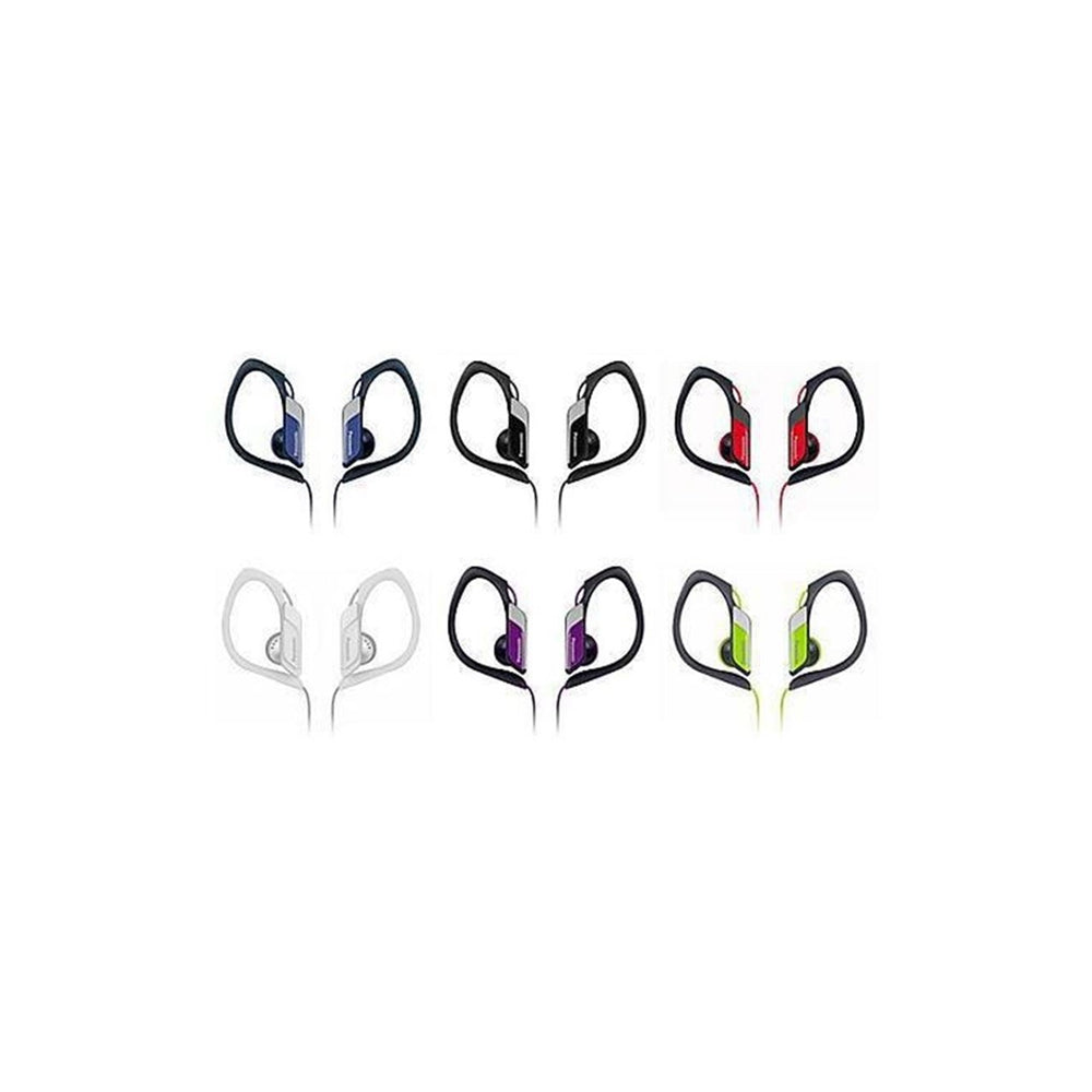 Panasonic RP-HS34E Auriculares Tipo Clip para Uso Deportivo, Resistentes al Agua, Ideales para Deportistas, Bajos Claros y Sólidos