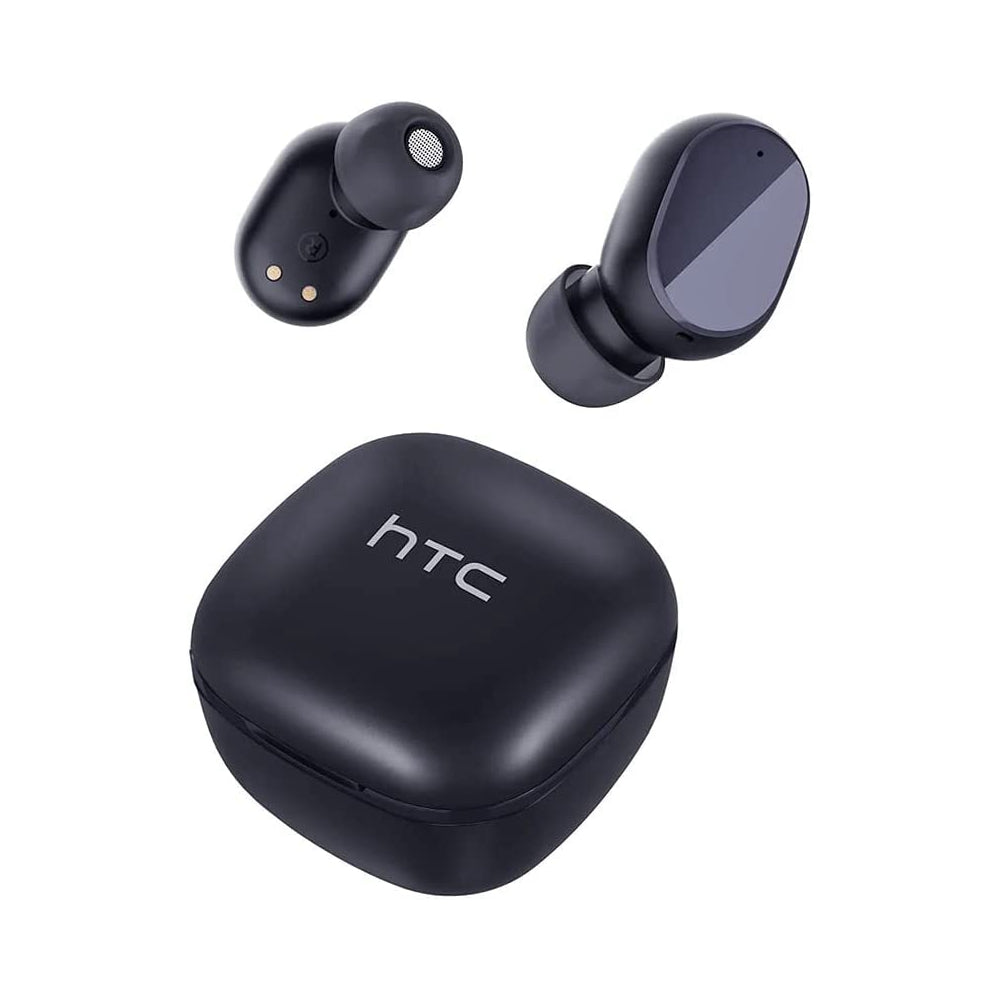 HTC Original TWS 6 Ture Wireless Earbuds Auriculares Inalámbricos con Bluetooth 5.3,Estéreo Dual, Reducción de Ruido, Bajos, Control Táctil, Deportivos