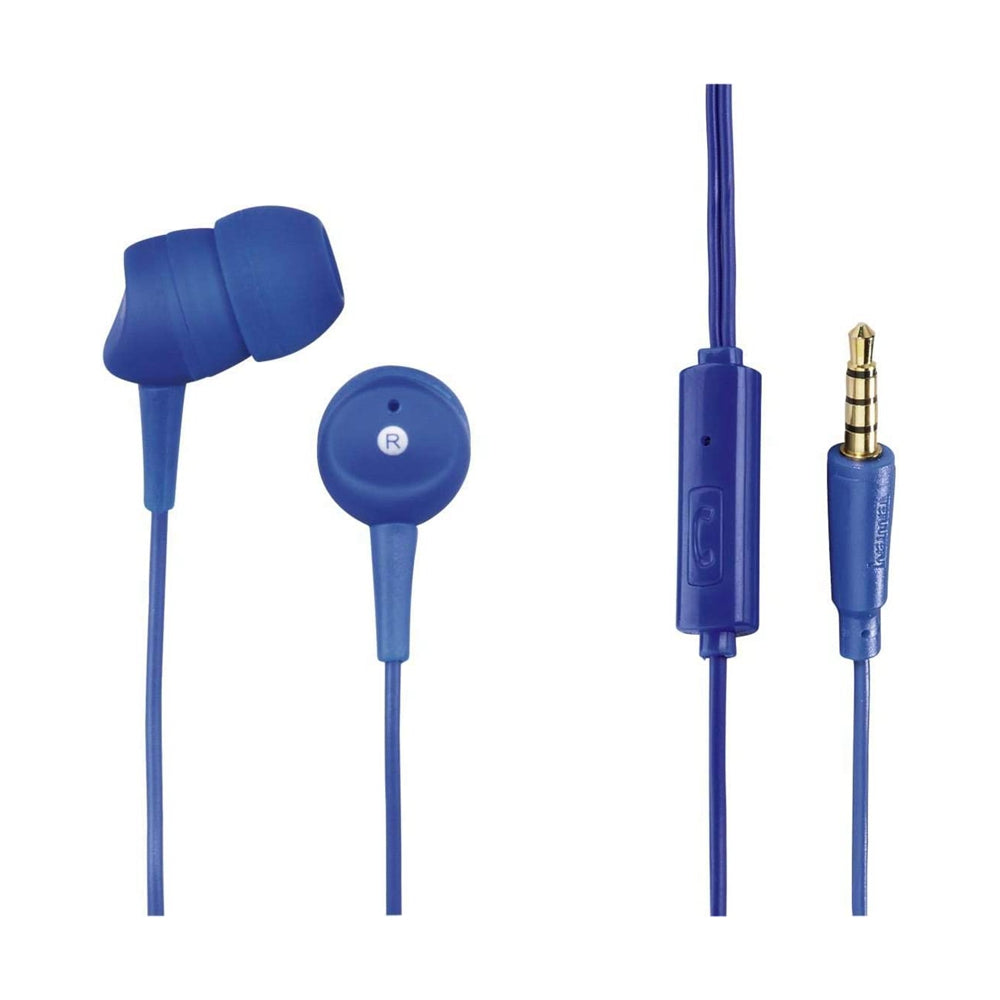 Hama 00184043 Dentro de oído Binaural Alámbrico Azul - Auriculares (Alámbrico, Dentro de oído, Binaural, Intraaural, 20 - 20000 Hz, Azul)