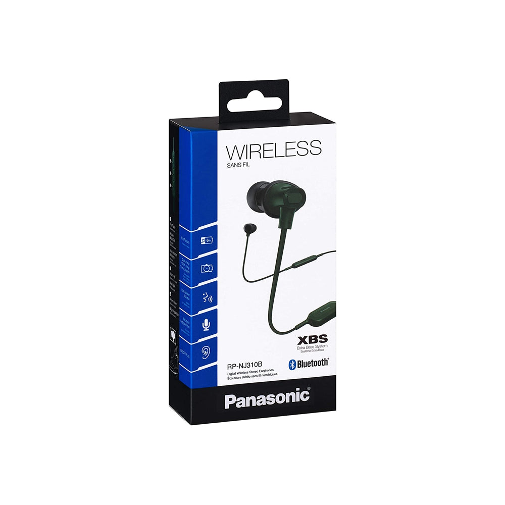 Panasonic RP-NJ310B - Auriculares inalámbricos Ergo fit Plus, Carga por USB Color Verde Y AZUL