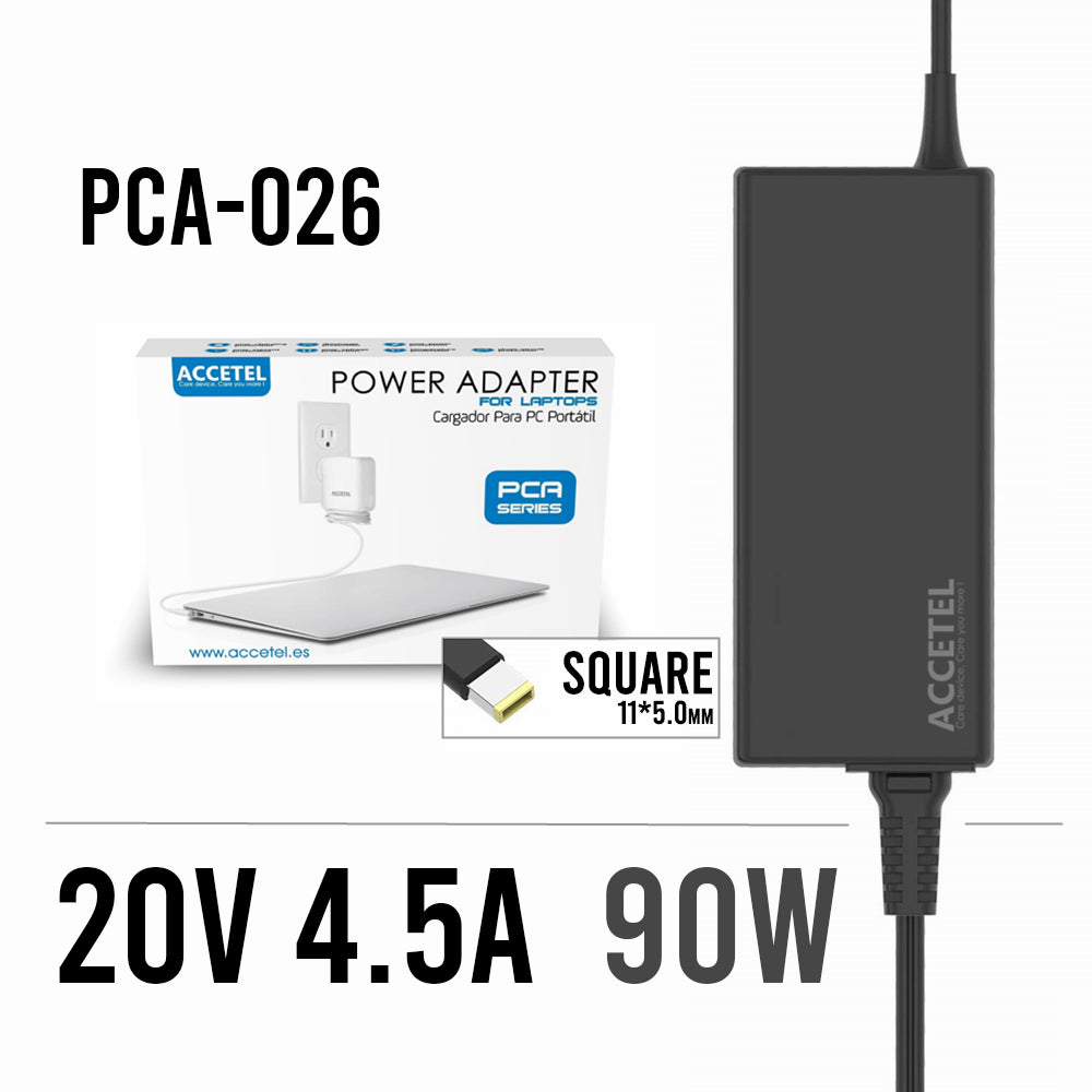 PCA-026 Cargador Levono 20V 4.5A SQUARE (USB) 90W