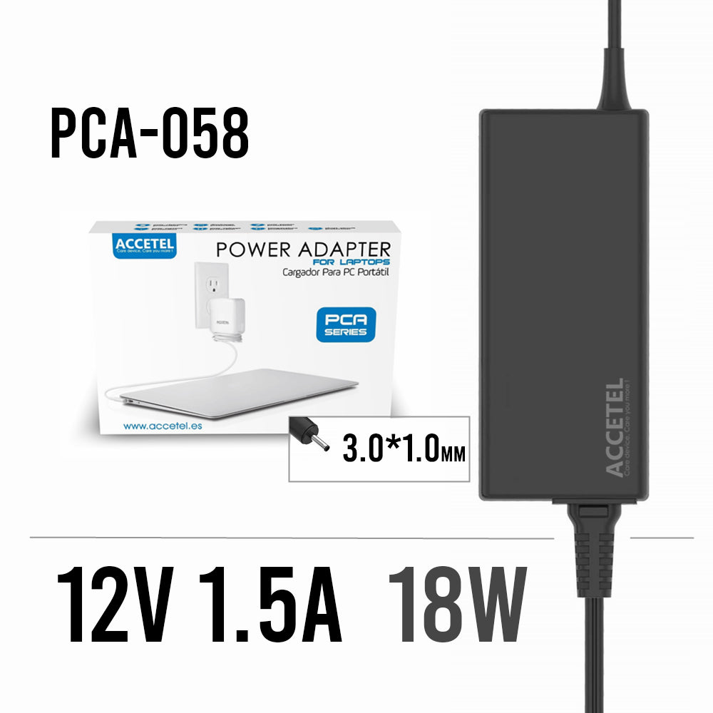 PCA-058 Cargador Acer 12V 1.5A 3.0*1.0mm 18W