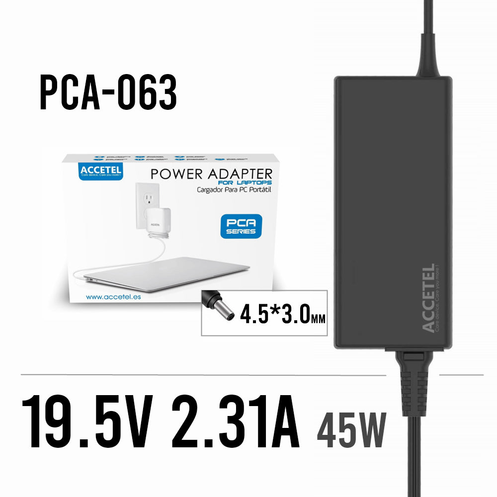 PCA-063 Cargador Dell 19.5V 2.31A 4.5*3.0mm 45W