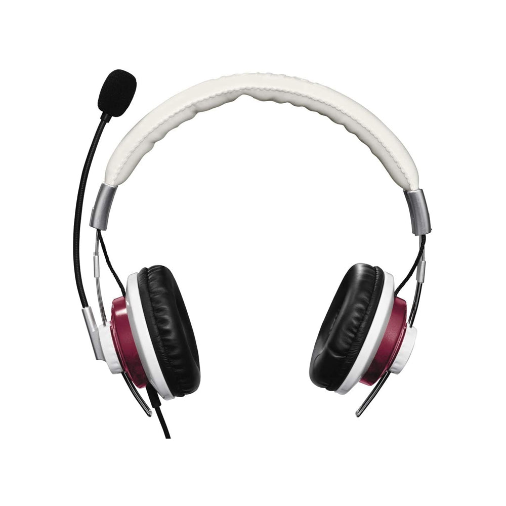 Hama Style Binaural Diadema Burdeos, Blanco auricular con micrófono - Auriculares con micrófono (PC/Juegos, Binaural, Diadema, Burdeos, Blanco, De plástico, Textil, Alámbrico)