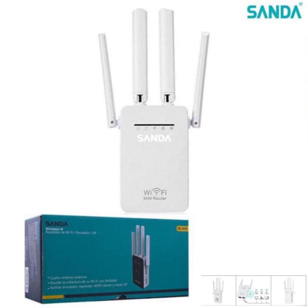 SANDA SD-3810 Repetidor de WiFi  Inalámbrico con 4 Antenas Externas