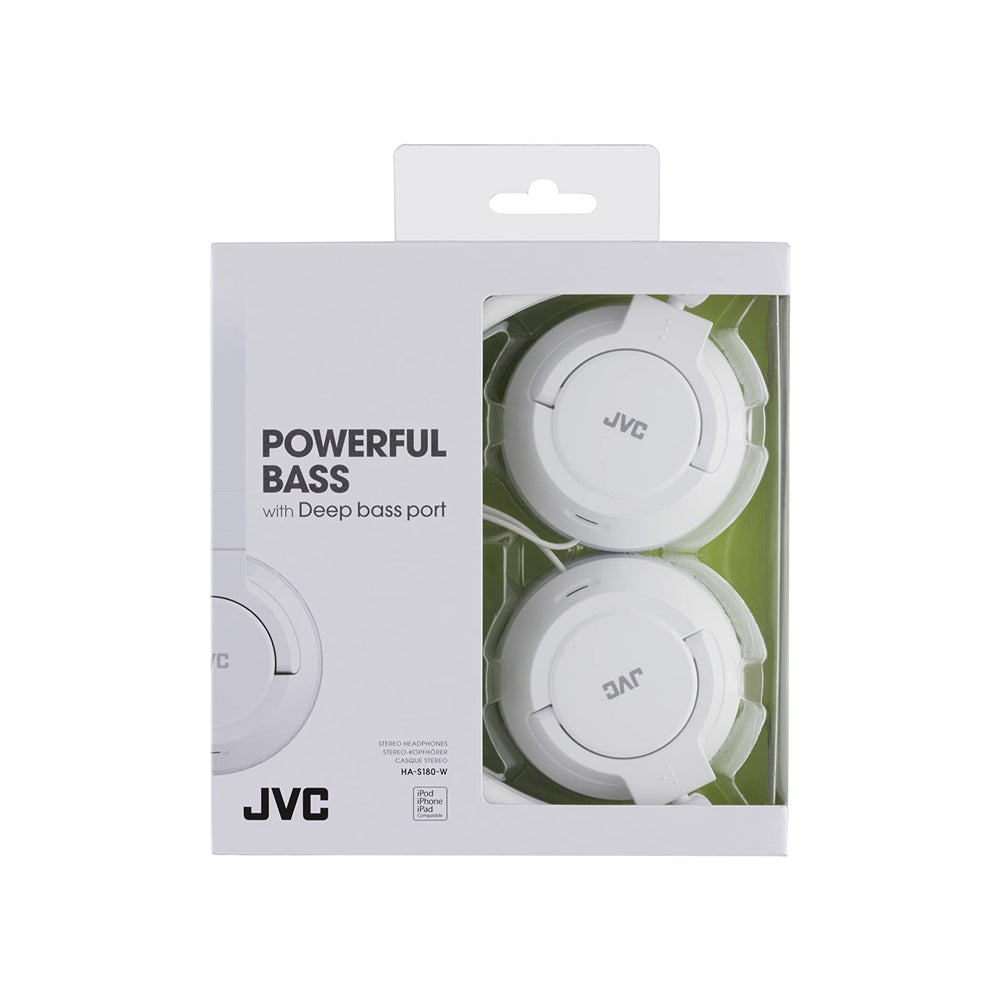 JVC HA-S180 - Auriculares de Diadema Cerrados con Cable de 1,2m. Sistema Deep Bass