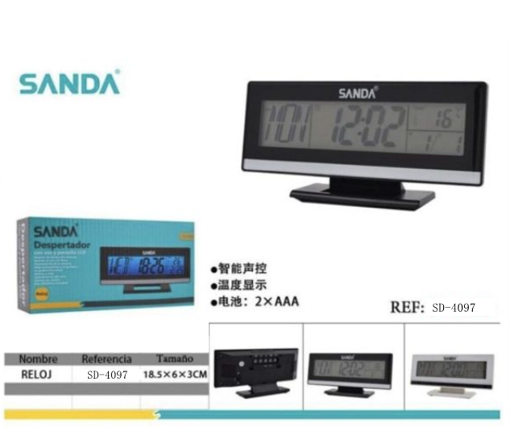 SANDA SD-4097 DESPERTADOR RELOJ DIGITAL VOZ