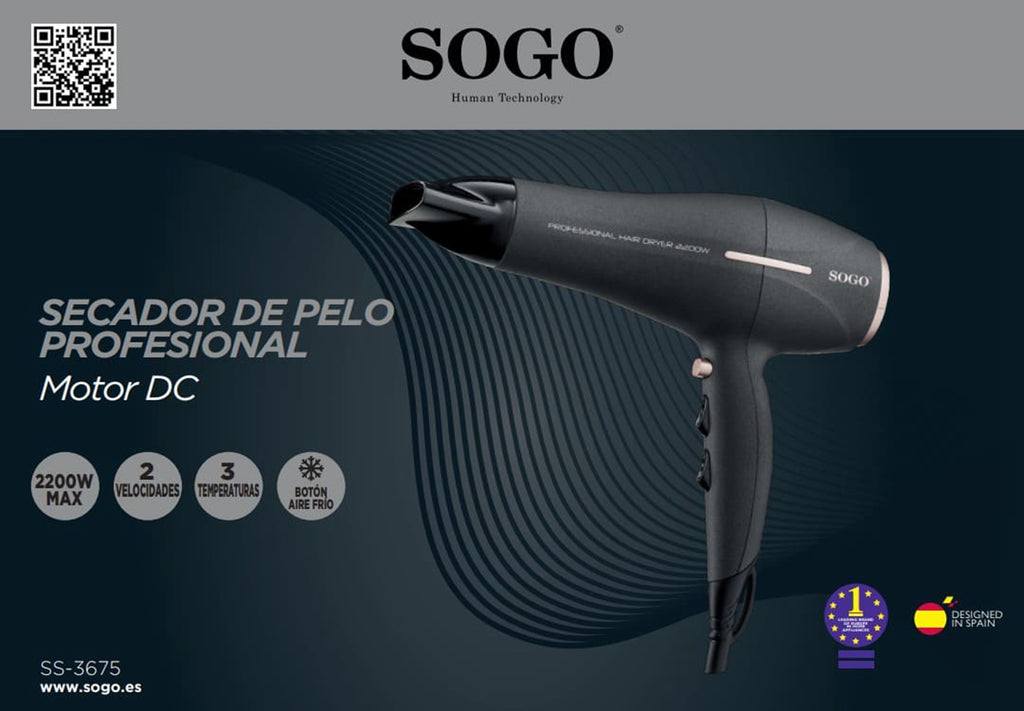 Sogo SEC-SS-3675 - Secador profesional 2200W 2 velocidades