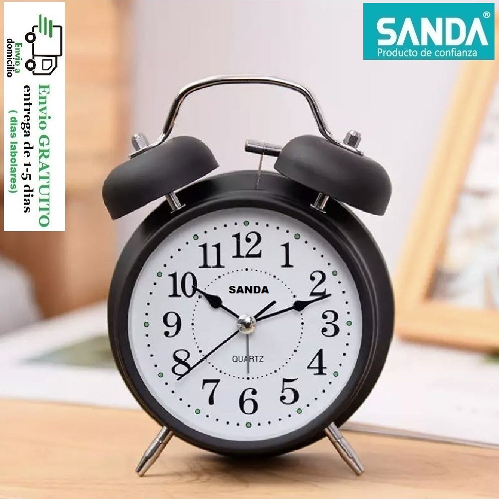 SANDA SD-4059 Reloj despertador con marco de Metal