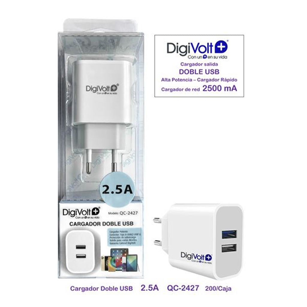 Digivolt Cargador Usb Doble 2.5amh Qc-2427