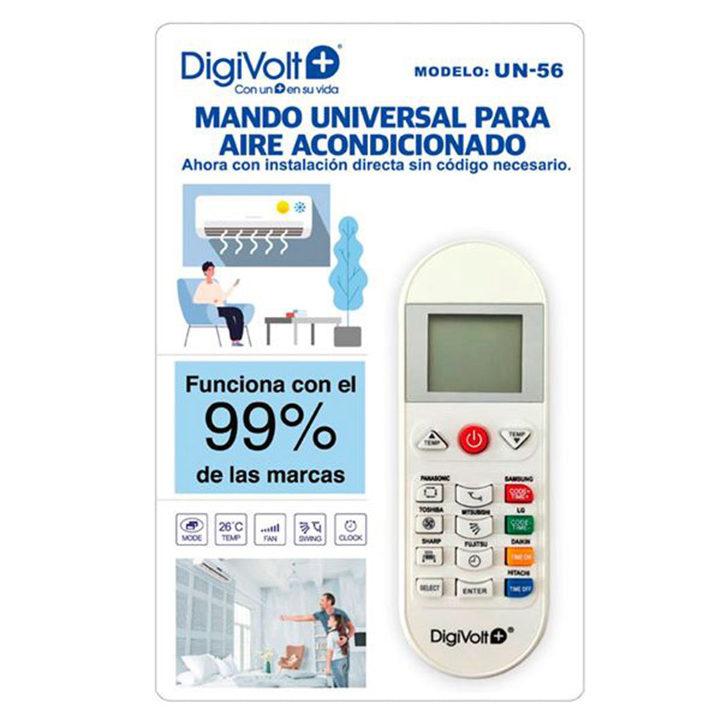 UN-56 Digivolt Mando Universal Aire Acondiciondo