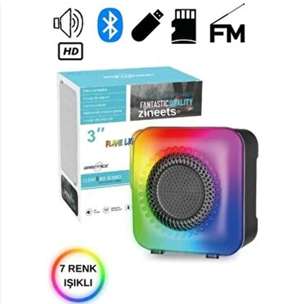 Gts 1373 Bluetooth Inalámbrico Con Luz De Flema Con Altavoz Recargable - Altavoz Bluetooth