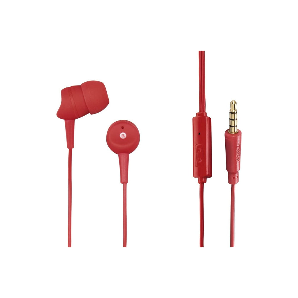 Hama Basic4Phone Dentro de oído Binaural Alámbrico Rojo - Auriculares (Alámbrico, Dentro de oído, Binaural, Intraaural, 20 - 20000 Hz, Rojo)