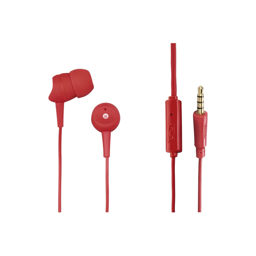 Hama Basic4Phone Dentro de oído Binaural Alámbrico Rojo - Auriculares (Alámbrico, Dentro de oído, Binaural, Intraaural, 20 - 20000 Hz, Rojo)