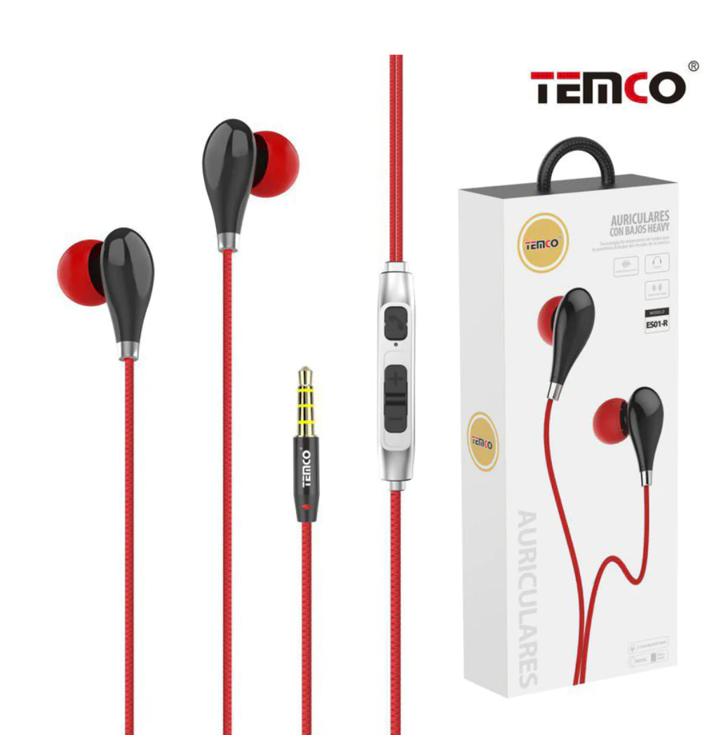 TEMCO ES01 Auriculares Intrauditivos con Mic