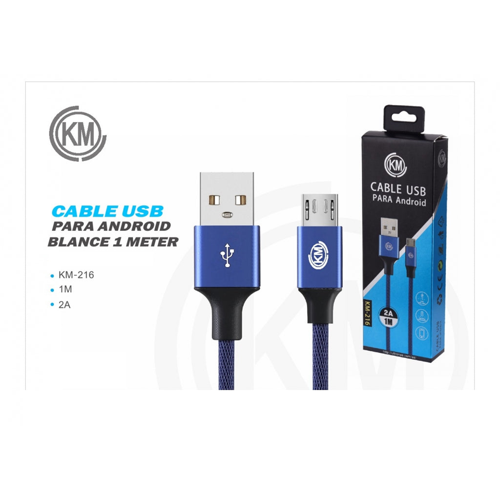 KM-216 CABLE MICRO-USB TRENZADO