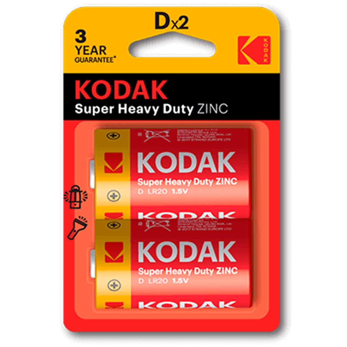 Kodak Heavy Duty Pila LR20 KDHZ, 1.5v, Pack 2 uds Salina