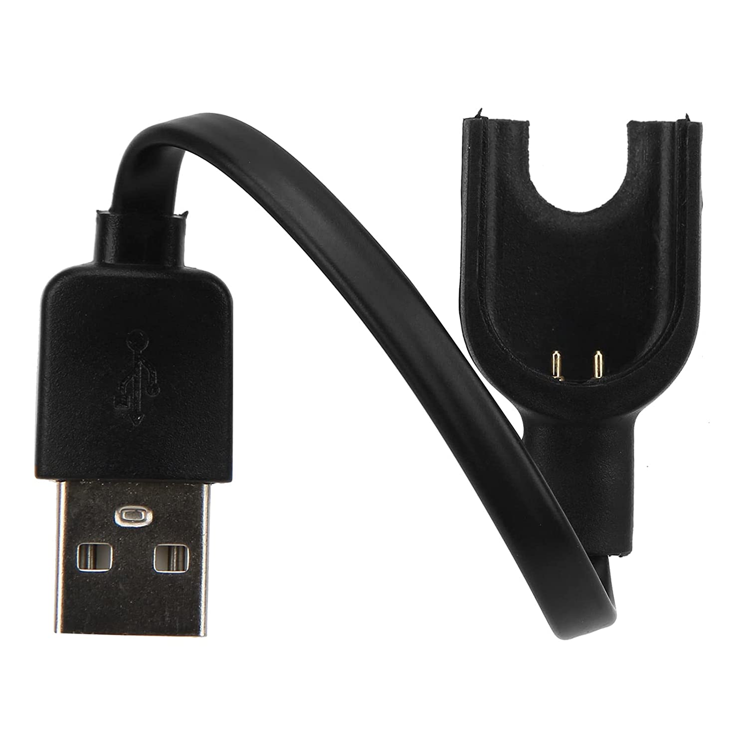 Cable USB carga y sincronización | Compatible con Xiaomi Mi Band 3 | Cargador Xiaomi Mi Band 3 | Cable reemplazo Xiaomi Mi band 3 | Longitud 15 cm | Negro