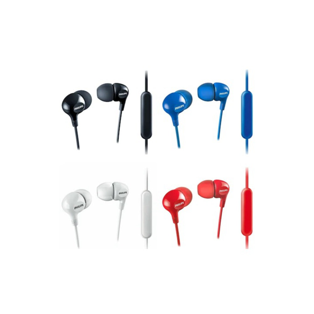 Philips SHE3555/00 - Auriculares intrauditivos (Graves Profundos, micrófono Integrado, 2 Tipos de Tapones, Ajuste, Cable Reforzado)