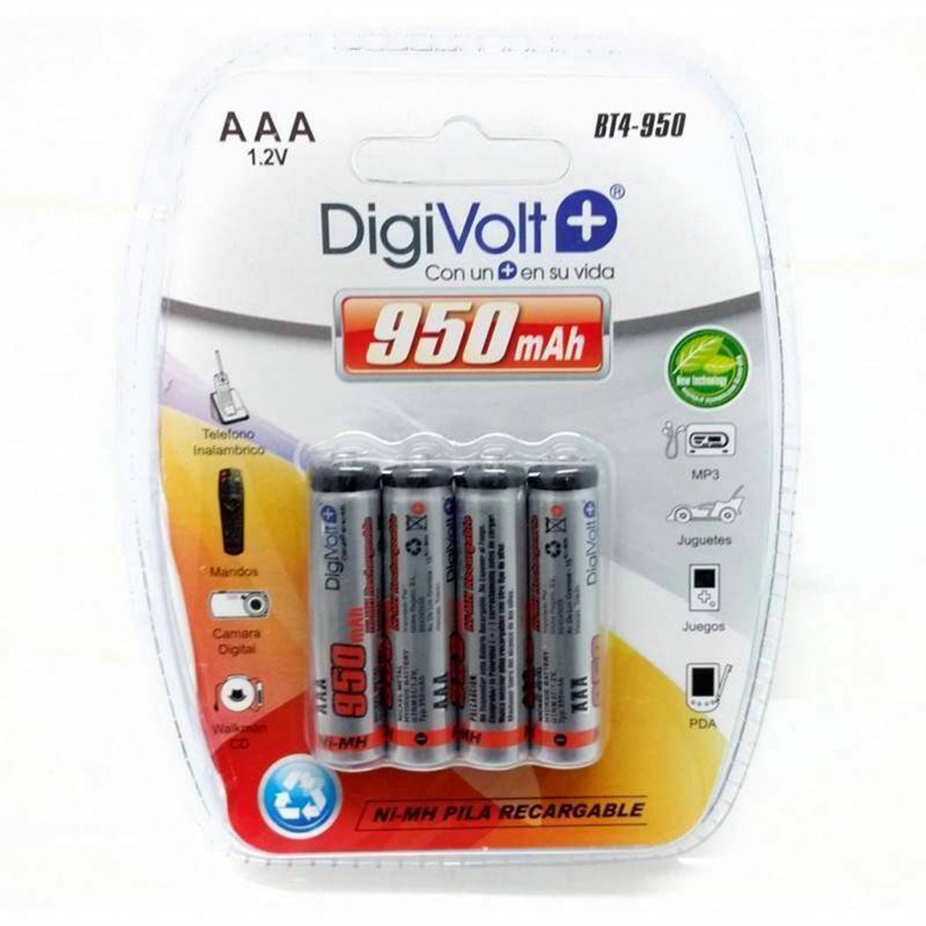 Digivolt Baterías Recargables Pilas AAA 950 mAh 1.2v Bateria NH AAA