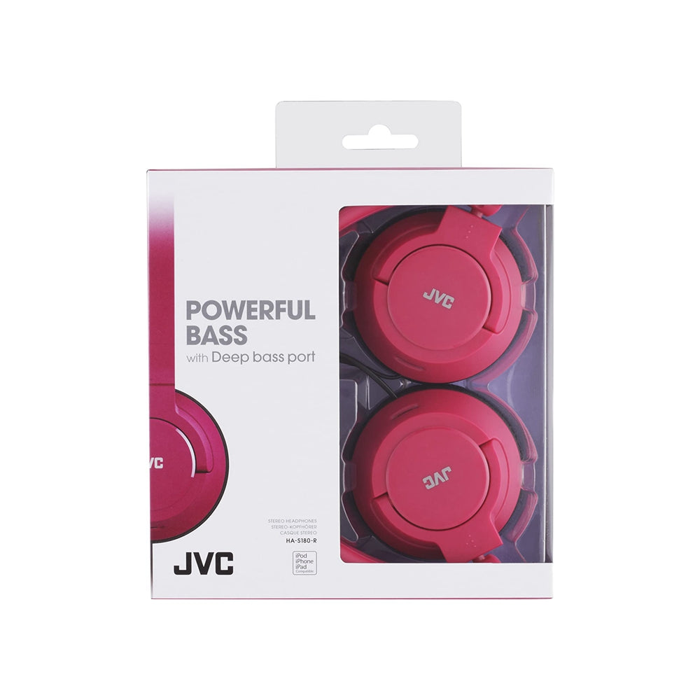 JVC HA-S180 - Auriculares de Diadema Cerrados con Cable de 1,2m. Sistema Deep Bass