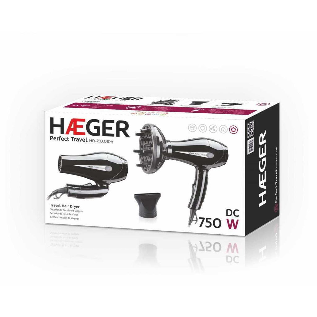 Haeger HD-750.010B Secador de Pelo Perfecto para Viajes 750W