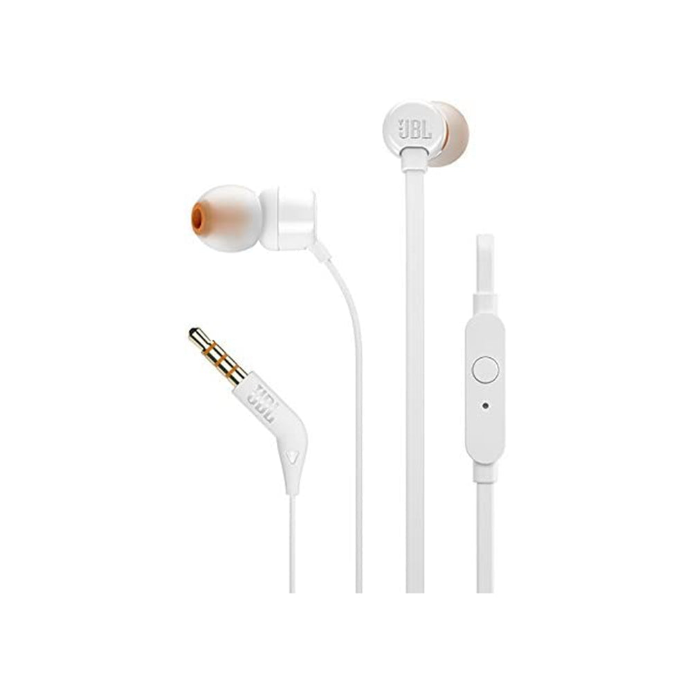 JBL T110 Auriculares In Ear con Pure Bass - Con manejo de un solo botón y micrófono,