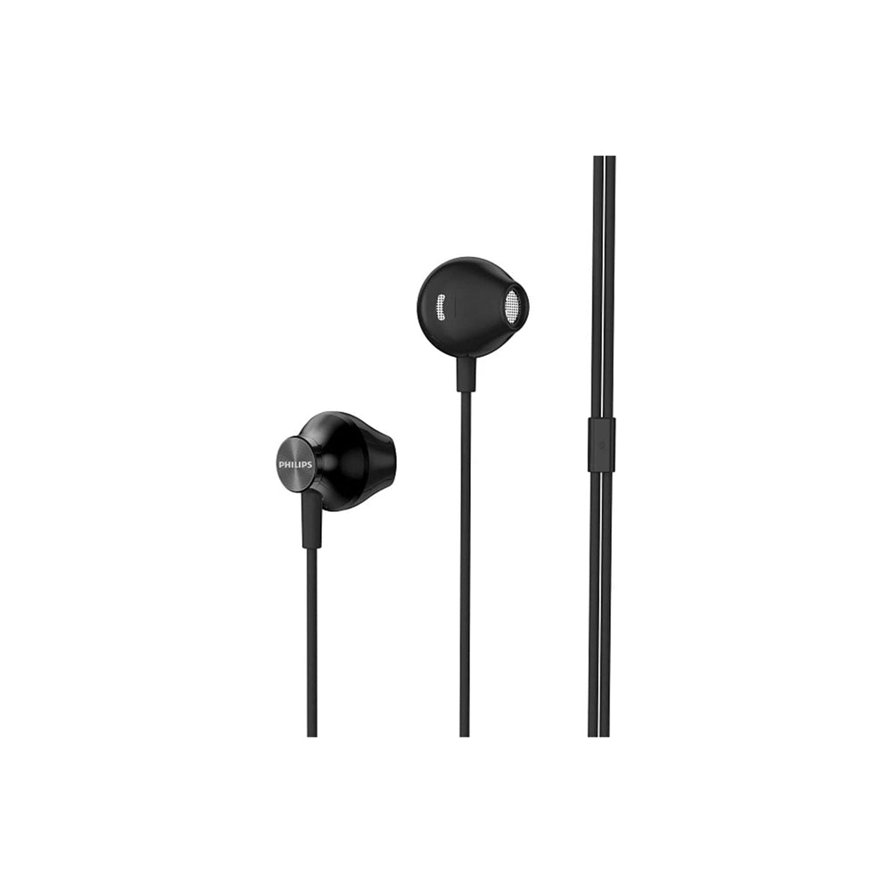 Philips UE100BK/00 Auriculares intraurales, Auriculares In-Ear con Bajos de Mayor Potencia (Controladores de neodimio de 14,2 mm, Diseño ergonómico, Cable de 1 m) - Color Negro